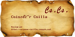 Csiszár Csilla névjegykártya